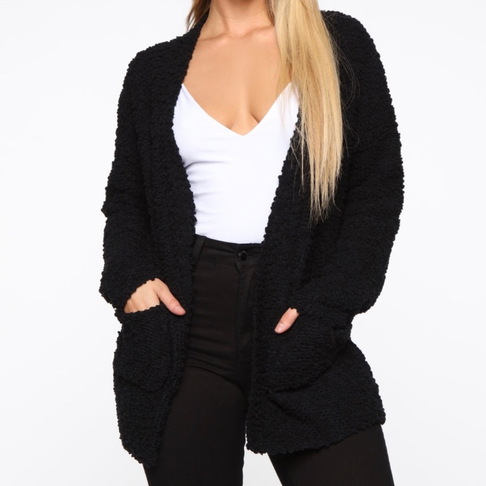 Cozy and warm black cardigan sweater, medium, NWT